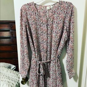 Gap Long-sleeve Paisley Dress